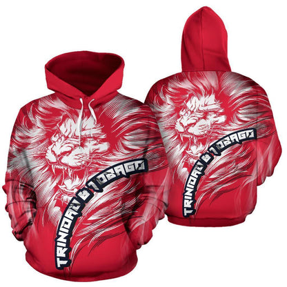 Trinidad and Tobago Lion Red Hoodie PL195-Apparel-PL8386-Hoodie-S-Vibe Cosy™