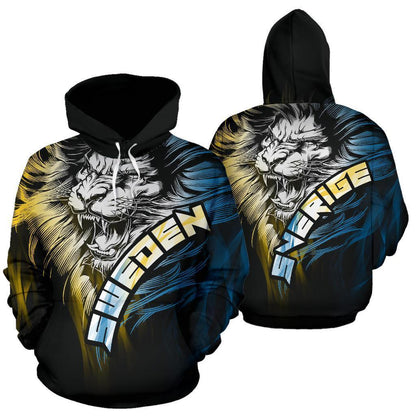 Swedish Lion Hoodie Sverige PL196-Apparel-PL8386-Hoodie-S-Vibe Cosy™