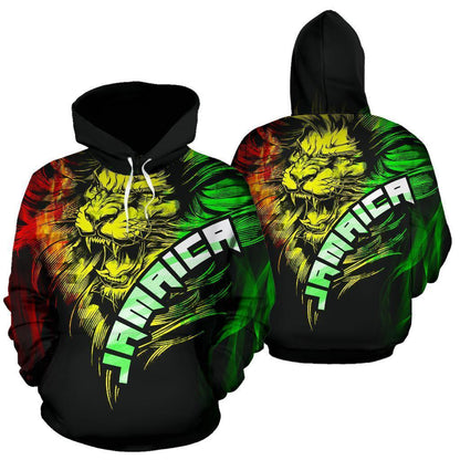 Jamaican Lion Hoodie PL197-Apparel-PL8386-Hoodie-S-Vibe Cosy™