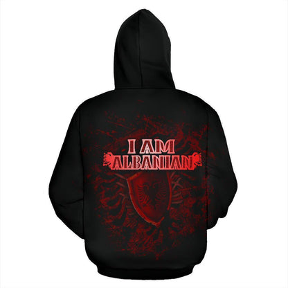 Albania All Over Hoodie - Bloody PL198-Apparel-PL8386-Zipped Hoodie-S-Vibe Cosy™