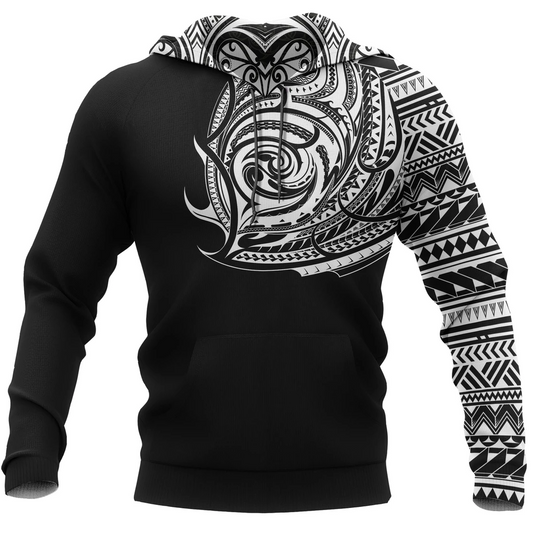 Maori Hoodie Polynesian Ethnic Style Tattoo PL206-Apparel-PL8386-Hoodie-S-Vibe Cosy™