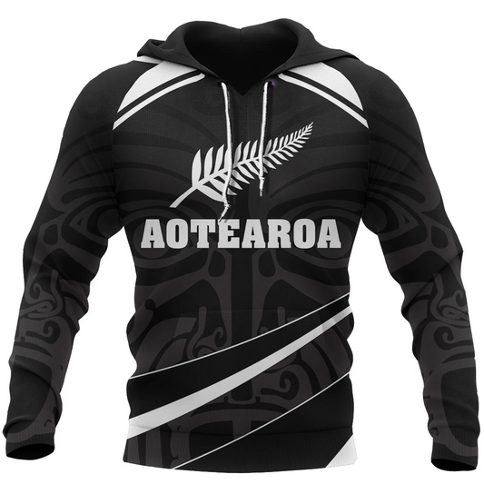 Aotearoa Silver Fern Zipper Hoodie PL208-Apparel-PL8386-Hoodie-S-Vibe Cosy™