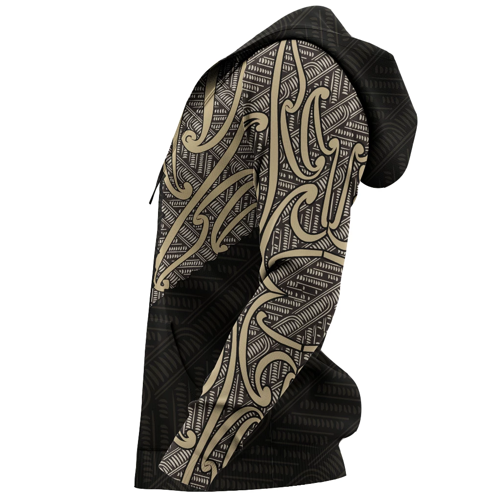 Aotearoa Koru Maori Tattoo All Over Hoodie PL209-Apparel-PL8386-Hoodie-S-Vibe Cosy™