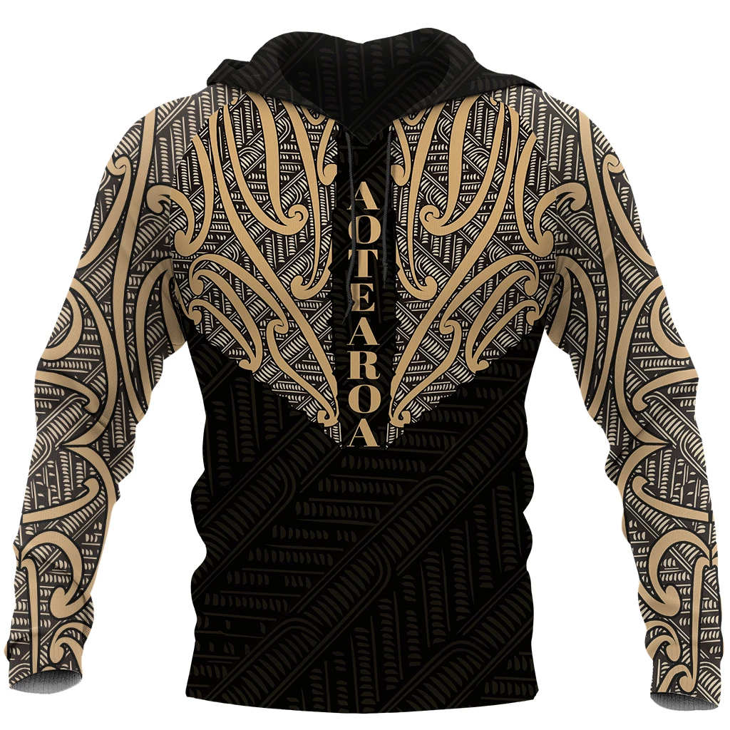 Aotearoa Koru Maori Tattoo All Over Hoodie PL209-Apparel-PL8386-Hoodie-S-Vibe Cosy™