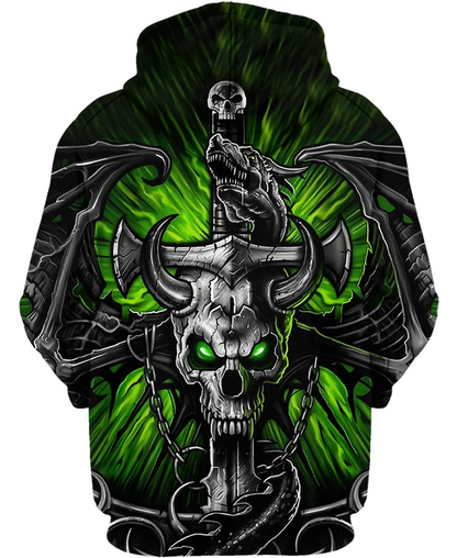 Skull Green PL217-Apparel-PL8386-Hoodie-S-Vibe Cosy™