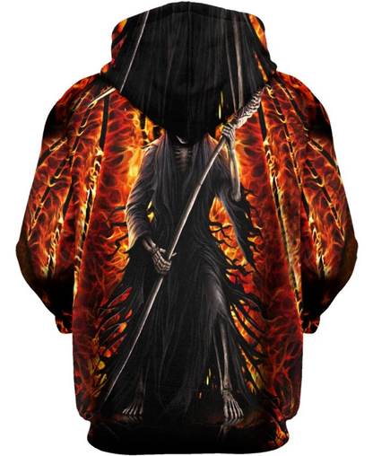 Skull Fire PL219-Apparel-PL8386-Hoodie-S-Vibe Cosy™