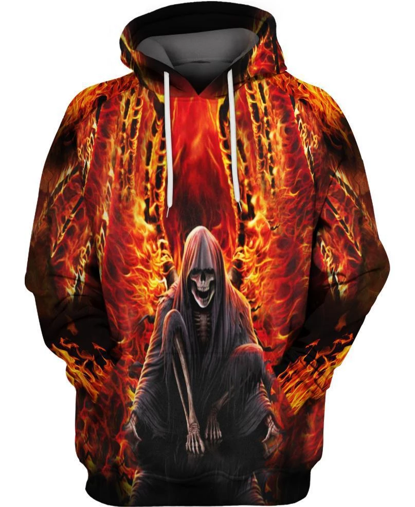Skull Fire PL219-Apparel-PL8386-Hoodie-S-Vibe Cosy™