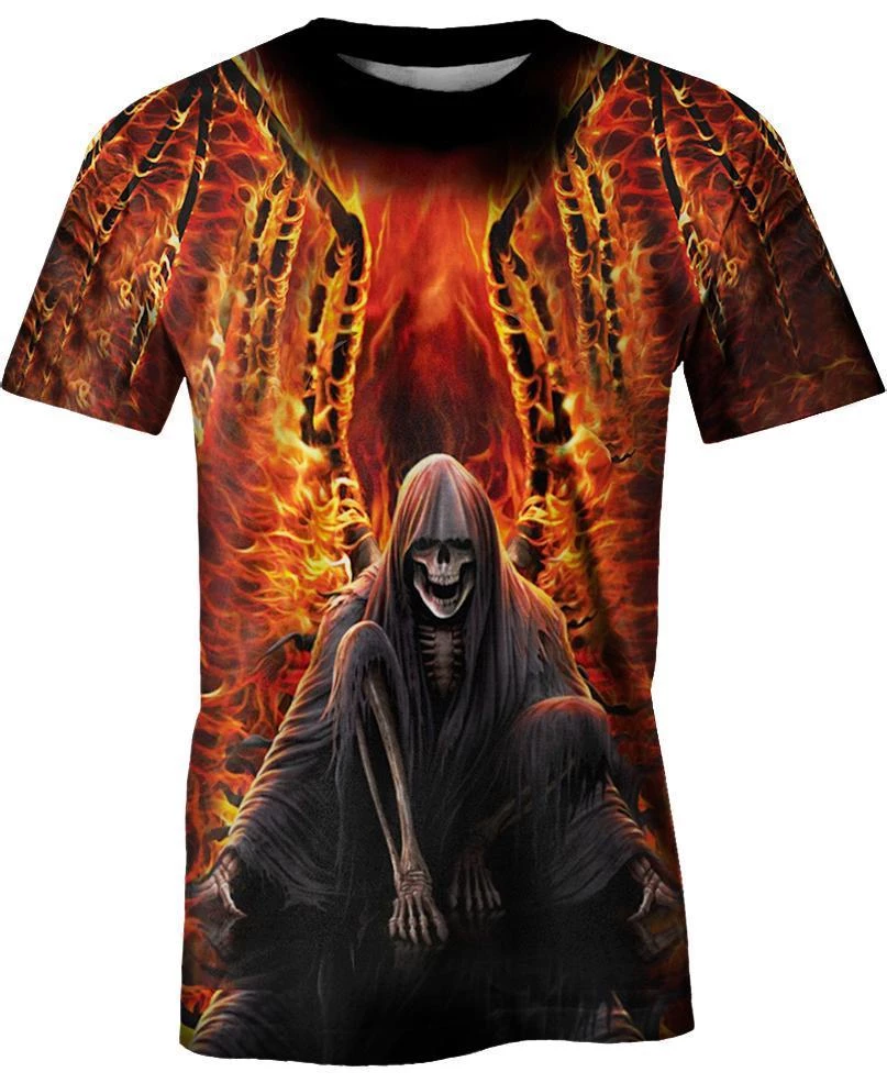 Skull Fire PL219-Apparel-PL8386-T- Shirt-S-Vibe Cosy™