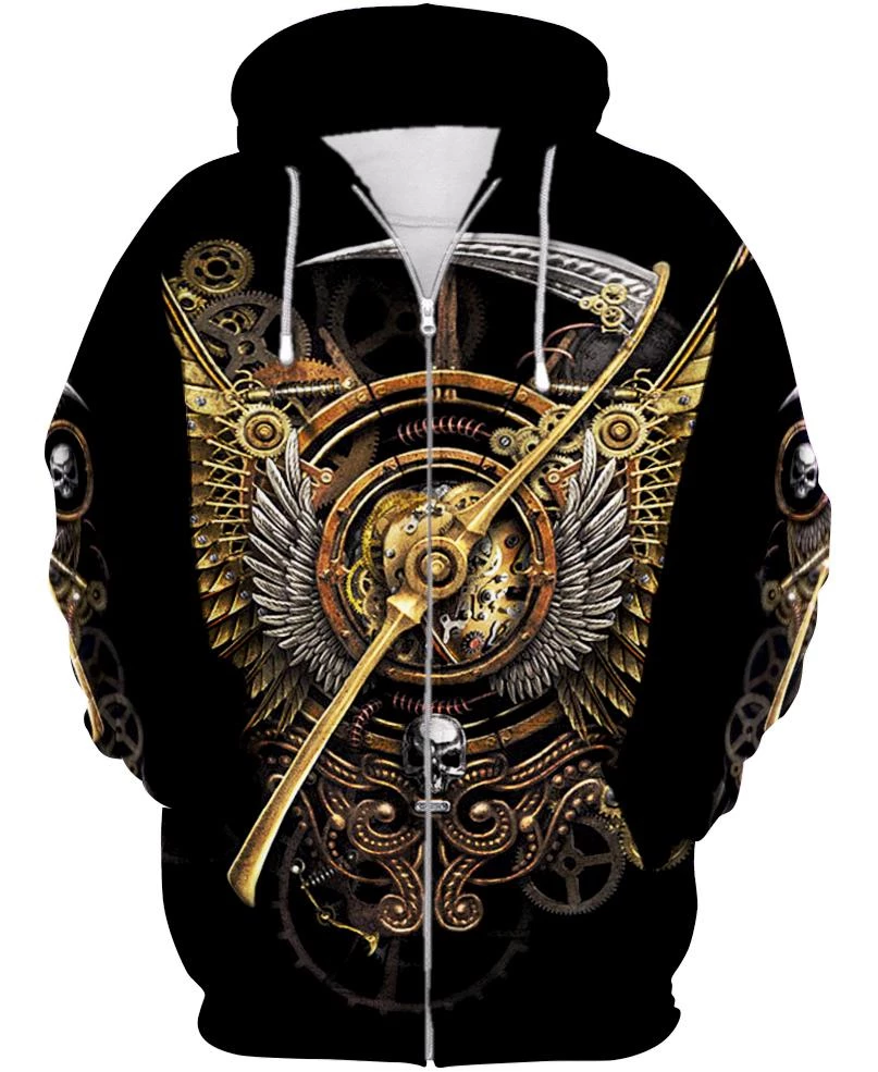 Cool Skull PL221-Apparel-PL8386-Zipped Hoodie-S-Vibe Cosy™