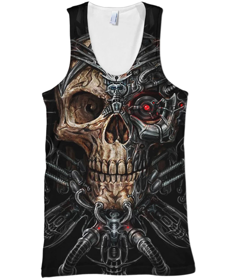 Terminator Skull PL223-Apparel-PL8386-Tank Top-S-Vibe Cosy™