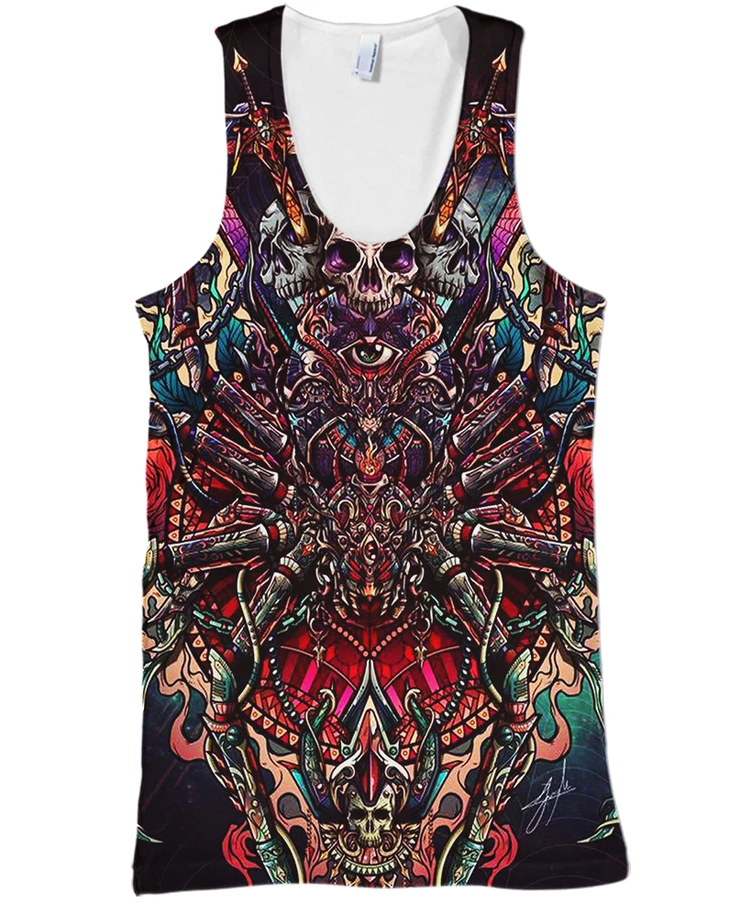 Spider Skull PL225-Apparel-PL8386-Tank Top-S-Vibe Cosy™