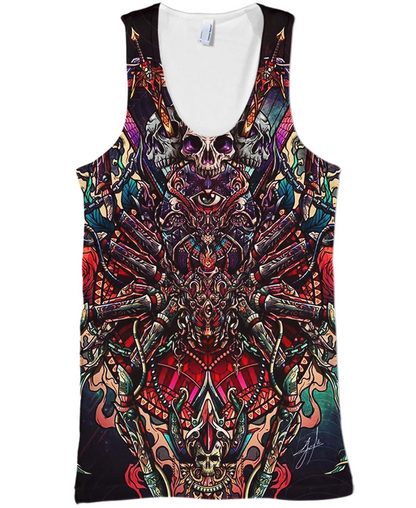 Spider Skull PL225-Apparel-PL8386-Tank Top-S-Vibe Cosy™