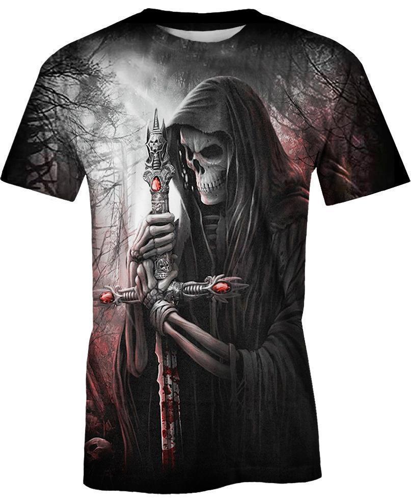 Cemetery Skull PL227-Apparel-PL8386-T- Shirt-S-Vibe Cosy™