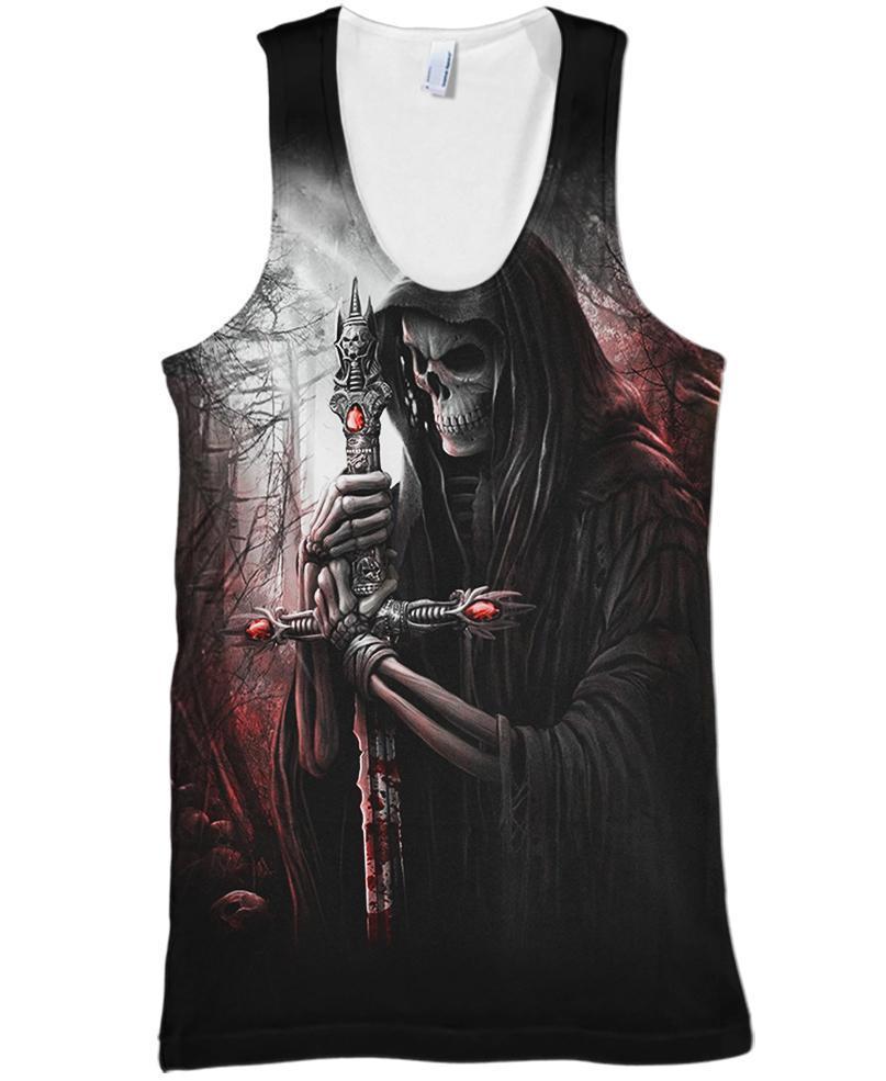 Cemetery Skull PL227-Apparel-PL8386-Tank Top-S-Vibe Cosy™
