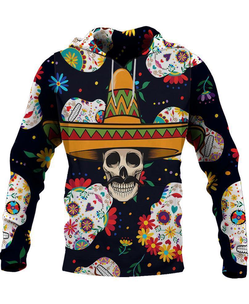 Skull FlowerPL228-Apparel-PL8386-Hoodie-S-Vibe Cosy™