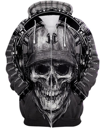 Love Skull & Like Music PL229-Apparel-PL8386-Zipped Hoodie-S-Vibe Cosy™