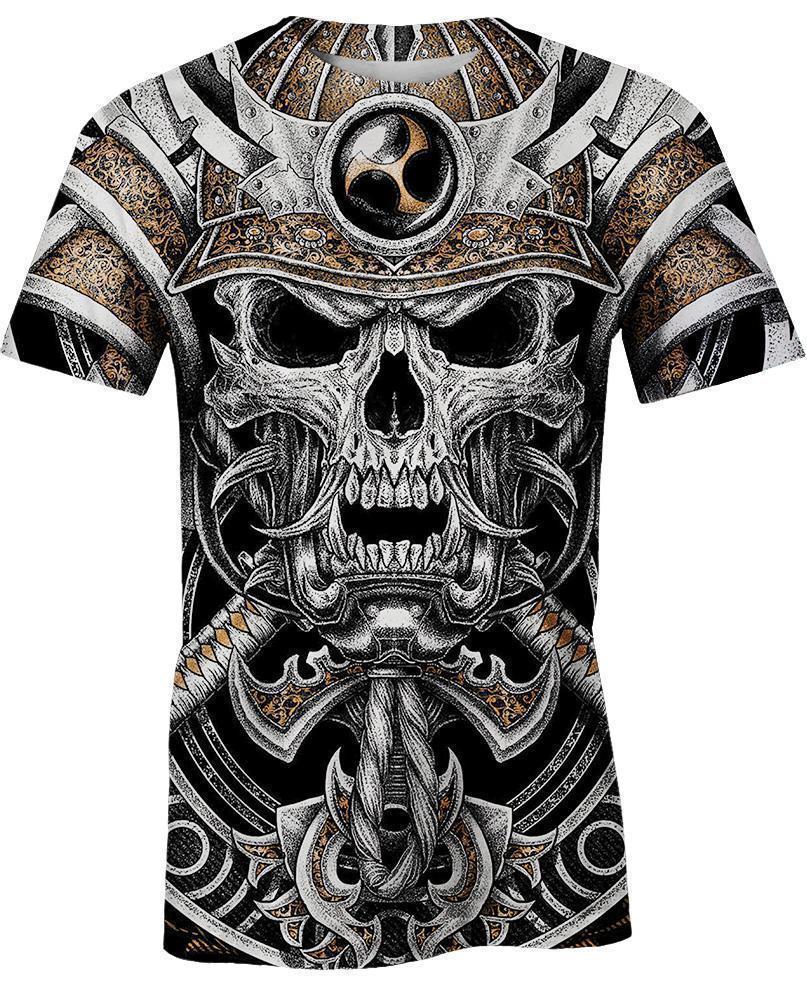 Samurai Skull PL230-Apparel-PL8386-T- Shirt-S-Vibe Cosy™
