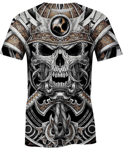 Samurai Skull PL230-Apparel-PL8386-T- Shirt-S-Vibe Cosy™
