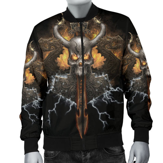 SKULL BOMBER JACKET PL231-BOMBER JACKETS-PL8386-Men's Bomber Jacket-S-Vibe Cosy™