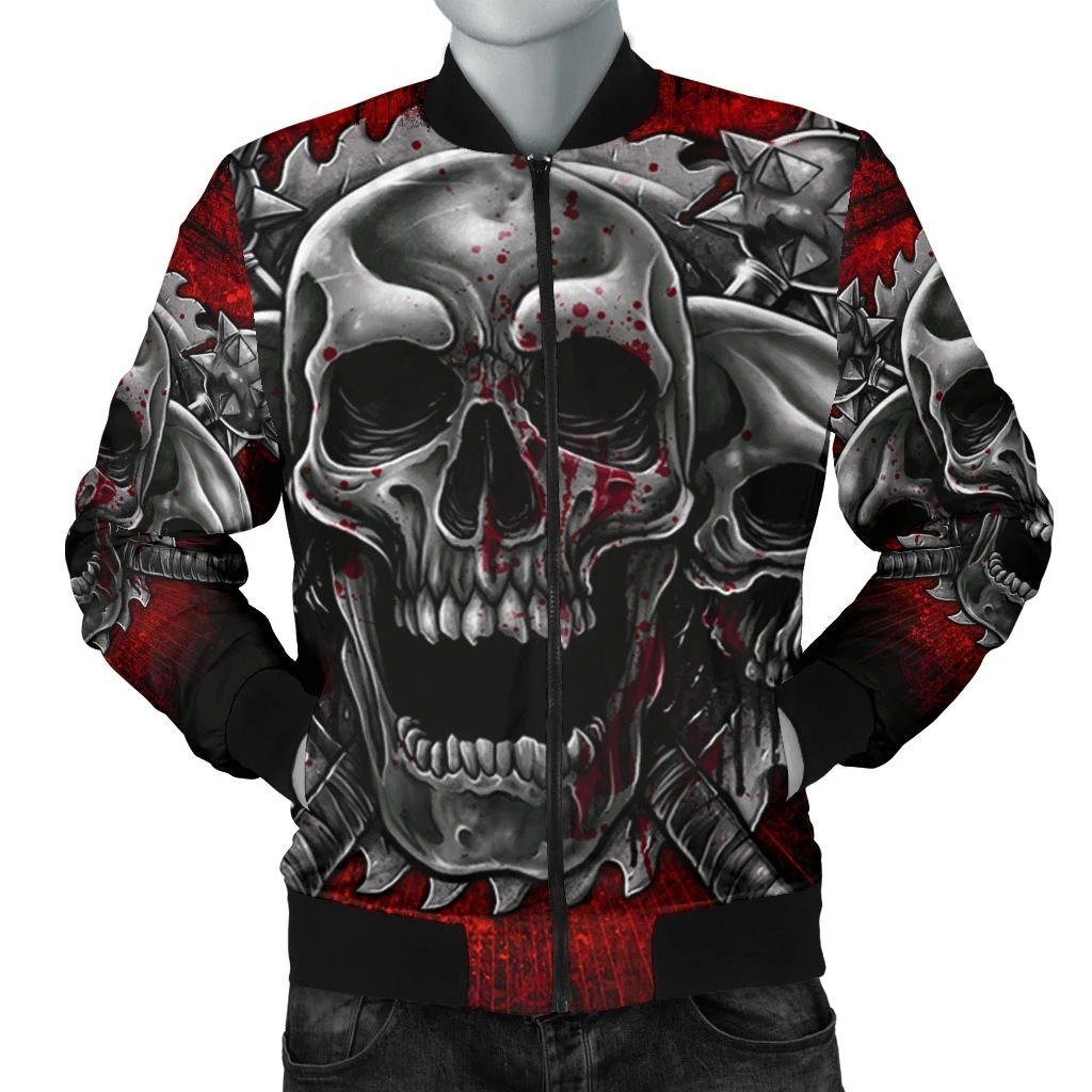SKULL BOMBER JACKET PL232-BOMBER JACKETS-PL8386-Men's Bomber Jacket-S-Vibe Cosy™