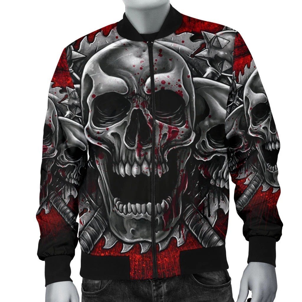 SKULL BOMBER JACKET PL232-BOMBER JACKETS-PL8386-Men's Bomber Jacket-S-Vibe Cosy™