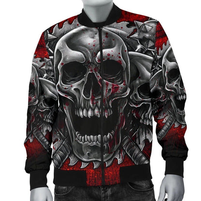 SKULL BOMBER JACKET PL232-BOMBER JACKETS-PL8386-Men's Bomber Jacket-S-Vibe Cosy™