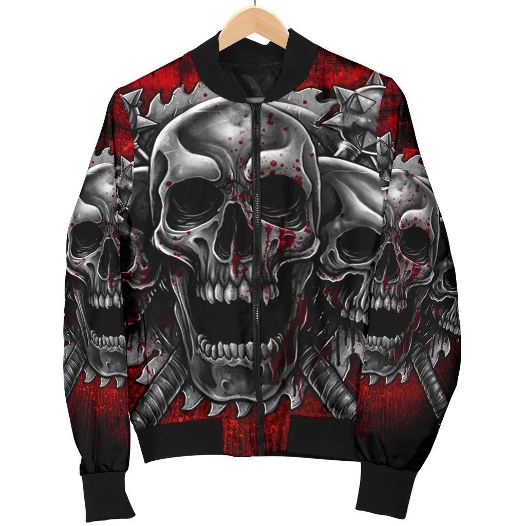 SKULL BOMBER JACKET PL232-BOMBER JACKETS-PL8386-Men's Bomber Jacket-S-Vibe Cosy™