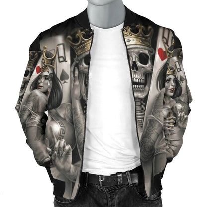 SKULL BOMBER JACKET PL233-BOMBER JACKETS-PL8386-Men's Bomber Jacket-S-Vibe Cosy™