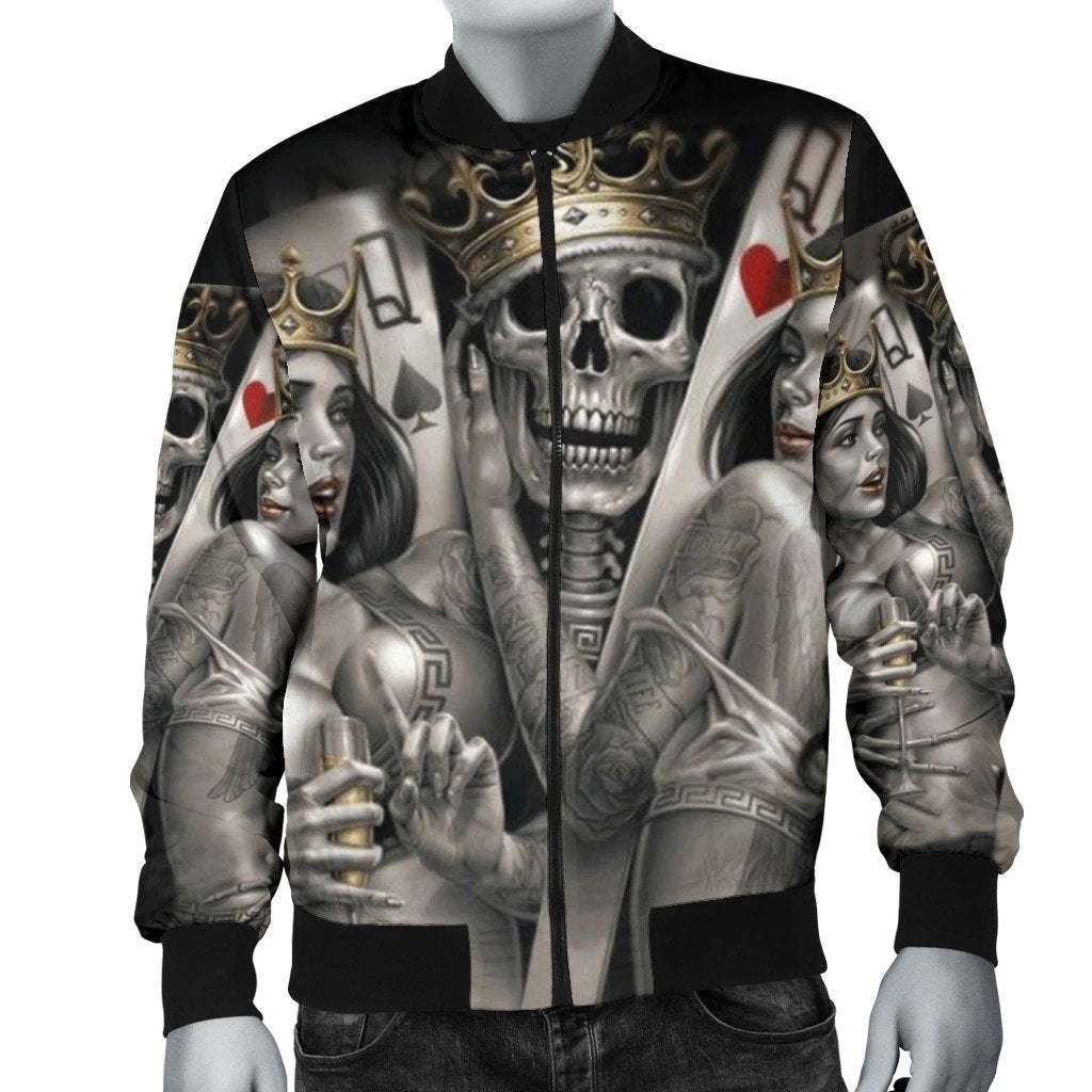 SKULL BOMBER JACKET PL233-BOMBER JACKETS-PL8386-Men's Bomber Jacket-S-Vibe Cosy™