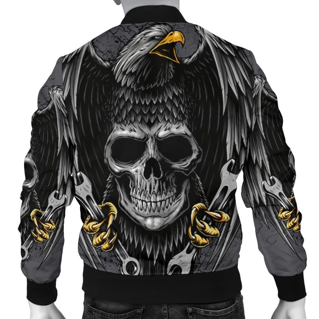 SKULL BOMBER JACKET PL234-BOMBER JACKETS-PL8386-Men's Bomber Jacket-S-Vibe Cosy™