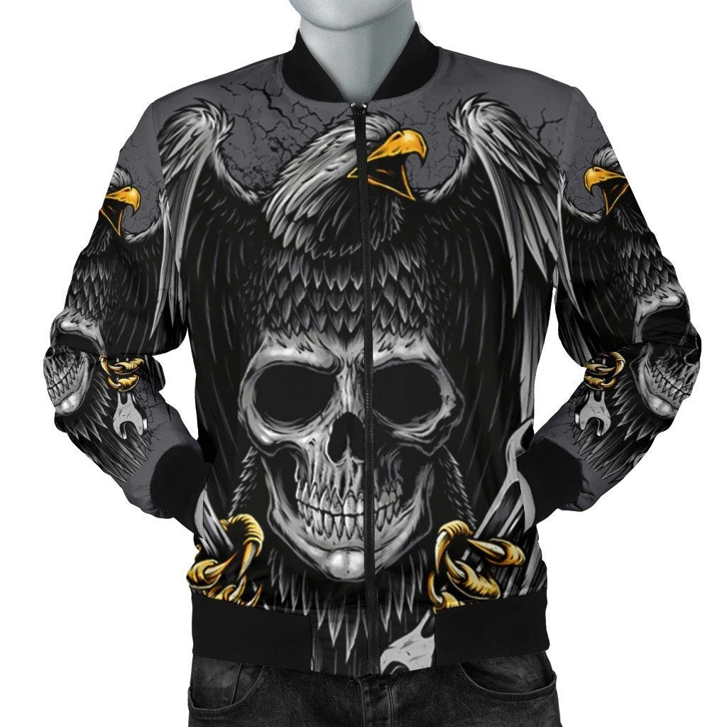 SKULL BOMBER JACKET PL234-BOMBER JACKETS-PL8386-Men's Bomber Jacket-S-Vibe Cosy™