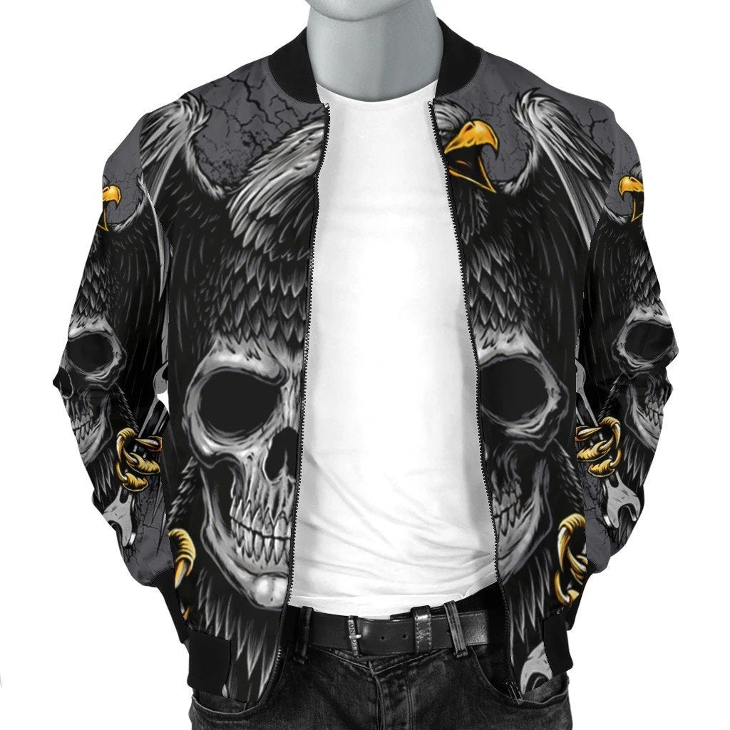 SKULL BOMBER JACKET PL234-BOMBER JACKETS-PL8386-Men's Bomber Jacket-S-Vibe Cosy™