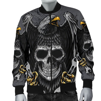 SKULL BOMBER JACKET PL234-BOMBER JACKETS-PL8386-Men's Bomber Jacket-S-Vibe Cosy™