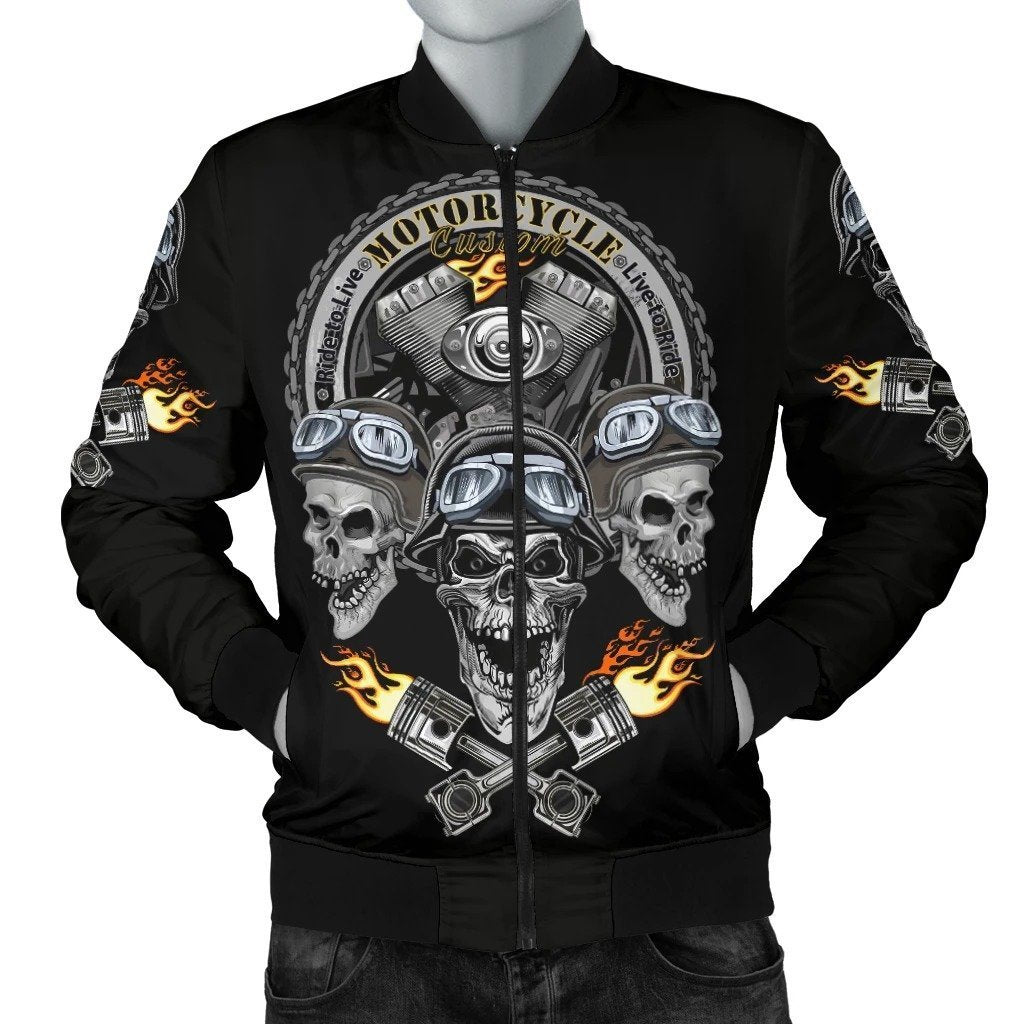 SKULL BOMBER JACKET PL239-BOMBER JACKETS-PL8386-Men's Bomber Jacket-S-Vibe Cosy™