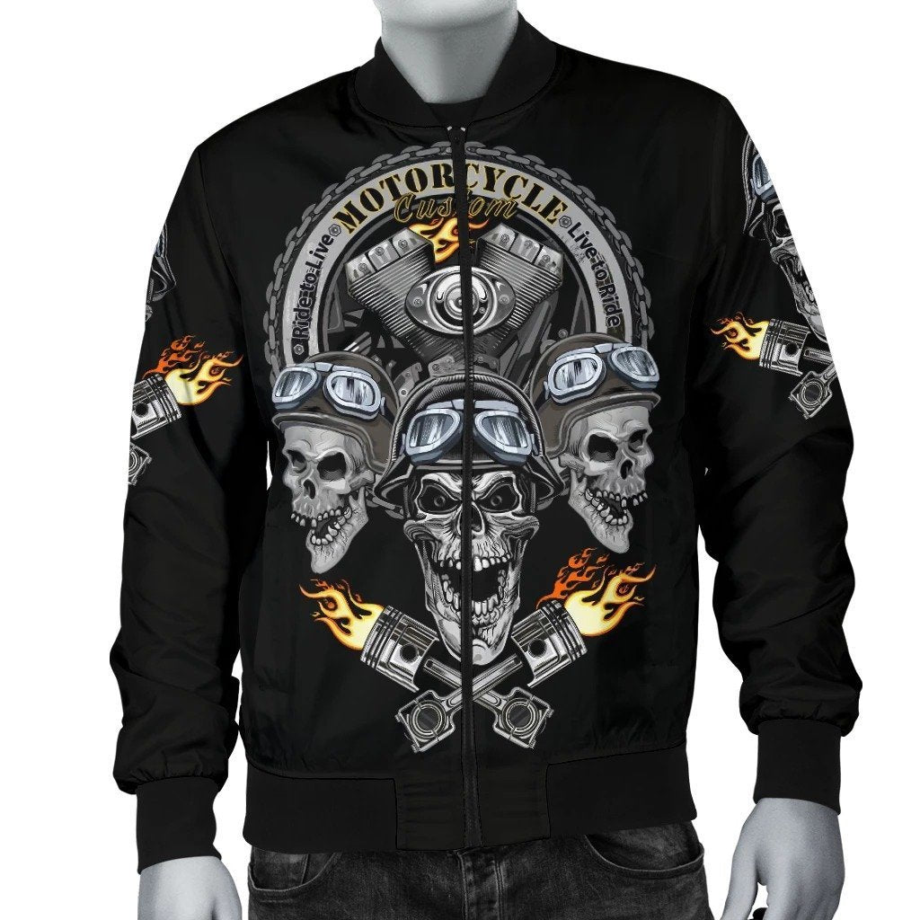 SKULL BOMBER JACKET PL239-BOMBER JACKETS-PL8386-Men's Bomber Jacket-S-Vibe Cosy™
