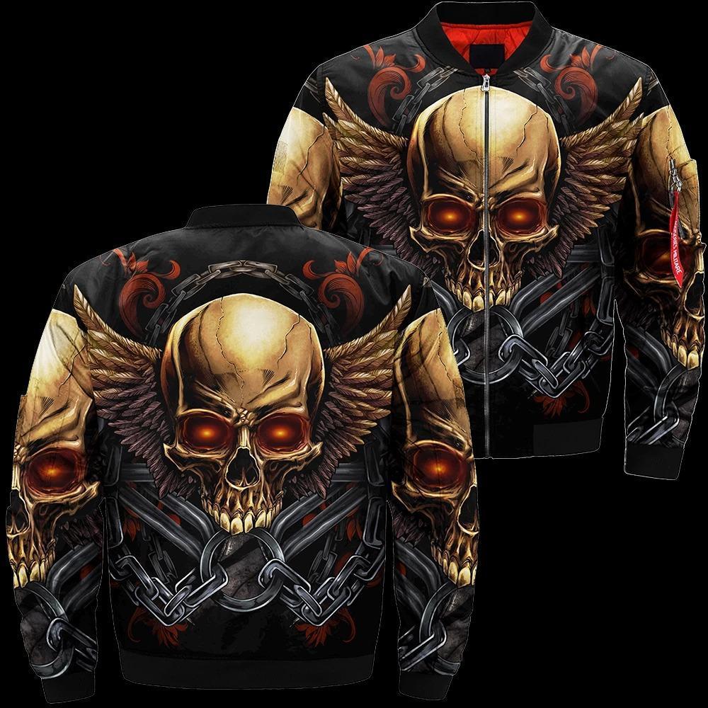 SKULL BOMBER JACKET PL242-BOMBER JACKETS-PL8386-Men's Bomber Jacket-S-Vibe Cosy™