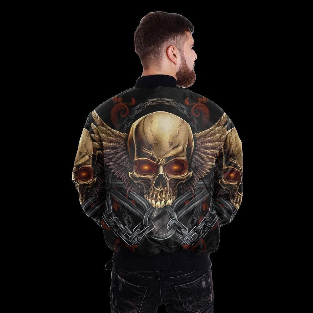 SKULL BOMBER JACKET PL242-BOMBER JACKETS-PL8386-Men's Bomber Jacket-S-Vibe Cosy™