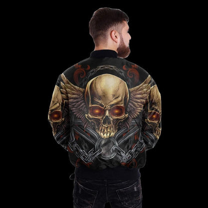 SKULL BOMBER JACKET PL242-BOMBER JACKETS-PL8386-Men's Bomber Jacket-S-Vibe Cosy™