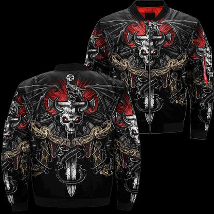 SKULL BOMBER JACKET PL243-BOMBER JACKETS-PL8386-Men's Bomber Jacket-S-Vibe Cosy™