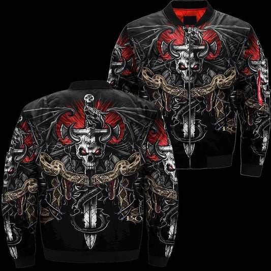 SKULL BOMBER JACKET PL243-BOMBER JACKETS-PL8386-Men's Bomber Jacket-S-Vibe Cosy™