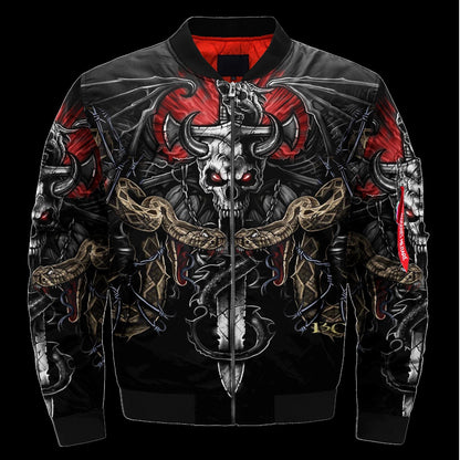 SKULL BOMBER JACKET PL243-BOMBER JACKETS-PL8386-Men's Bomber Jacket-S-Vibe Cosy™