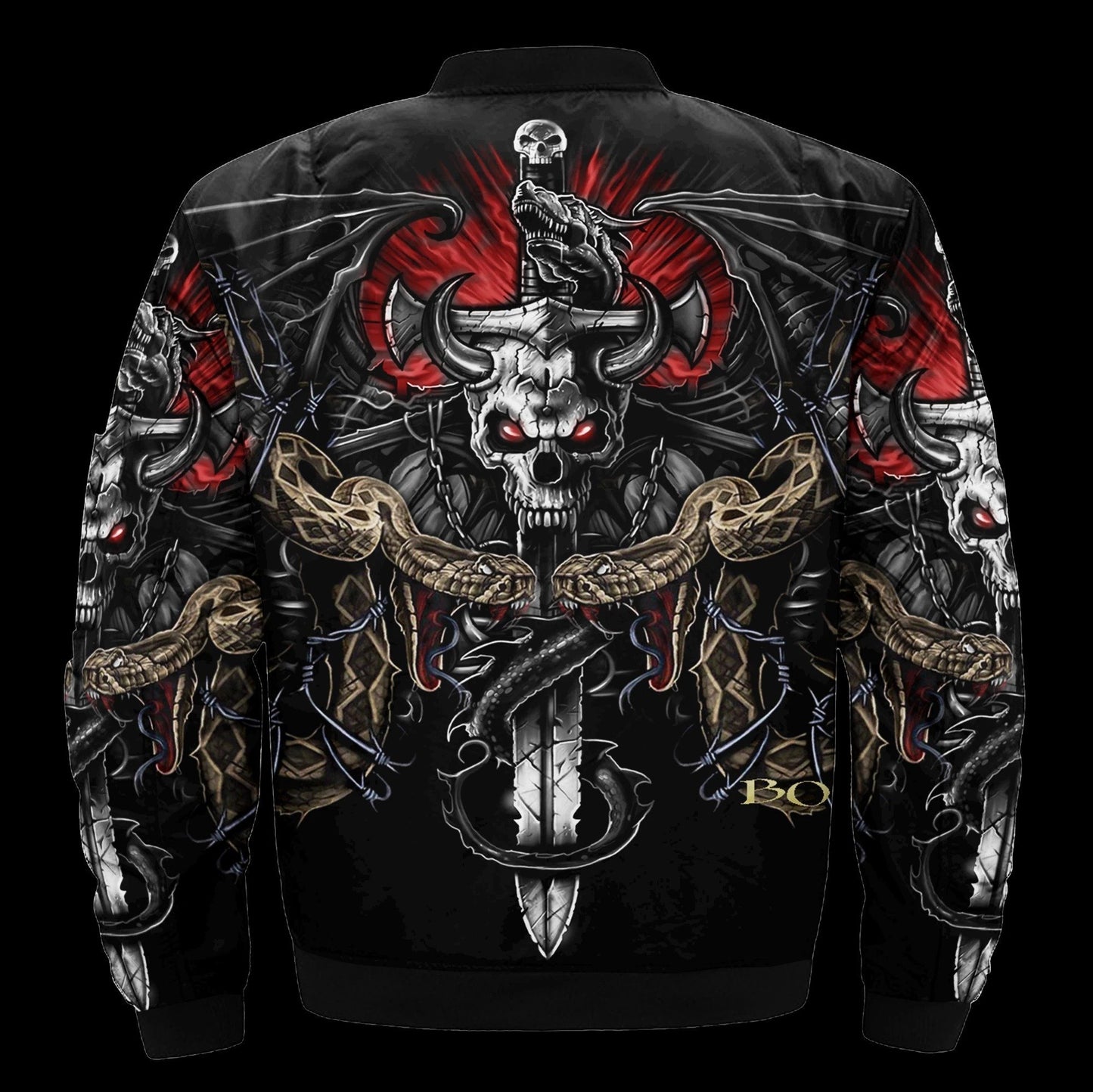 SKULL BOMBER JACKET PL243-BOMBER JACKETS-PL8386-Men's Bomber Jacket-S-Vibe Cosy™