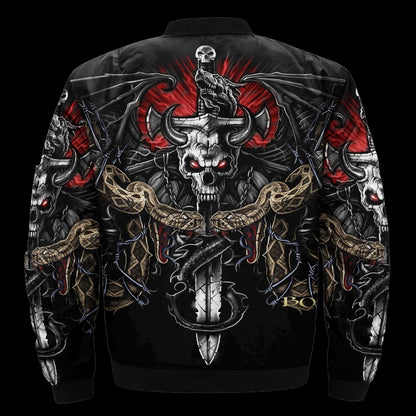 SKULL BOMBER JACKET PL243-BOMBER JACKETS-PL8386-Men's Bomber Jacket-S-Vibe Cosy™