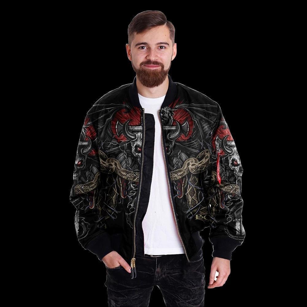 SKULL BOMBER JACKET PL243-BOMBER JACKETS-PL8386-Men's Bomber Jacket-S-Vibe Cosy™