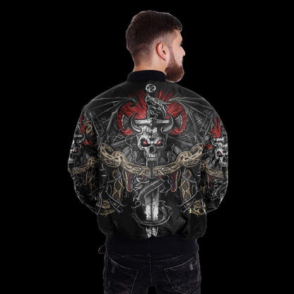 SKULL BOMBER JACKET PL243-BOMBER JACKETS-PL8386-Men's Bomber Jacket-S-Vibe Cosy™
