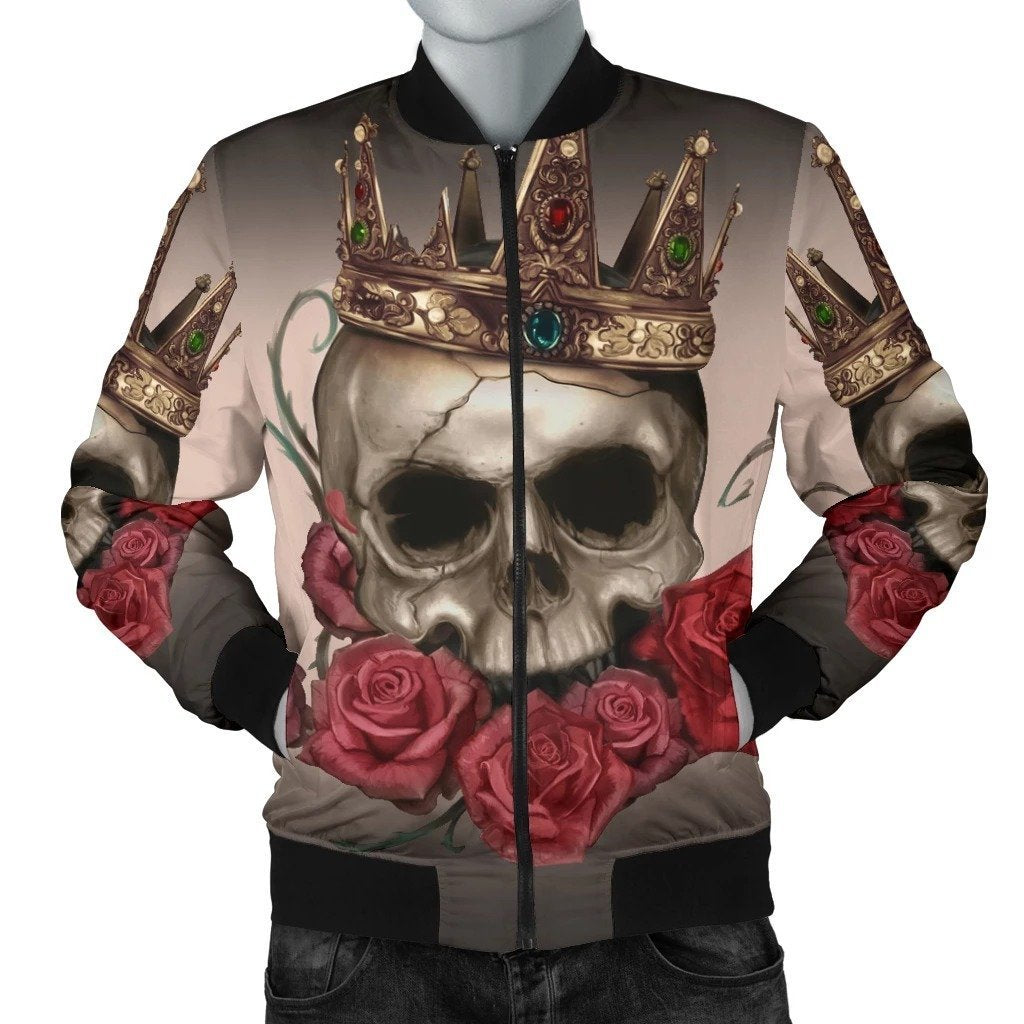 SKULL BOMBER JACKET PL248-BOMBER JACKETS-PL8386-Men's Bomber Jacket-S-Vibe Cosy™