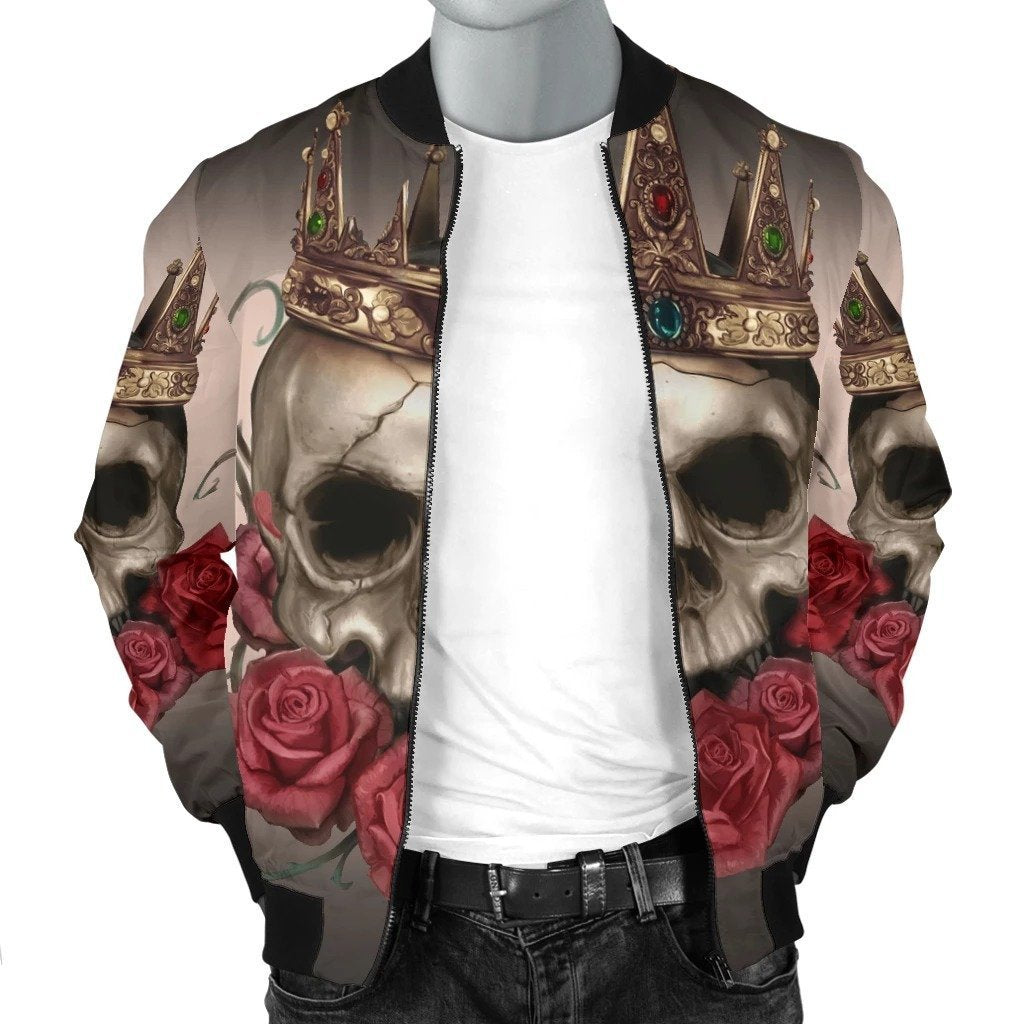 SKULL BOMBER JACKET PL248-BOMBER JACKETS-PL8386-Men's Bomber Jacket-S-Vibe Cosy™