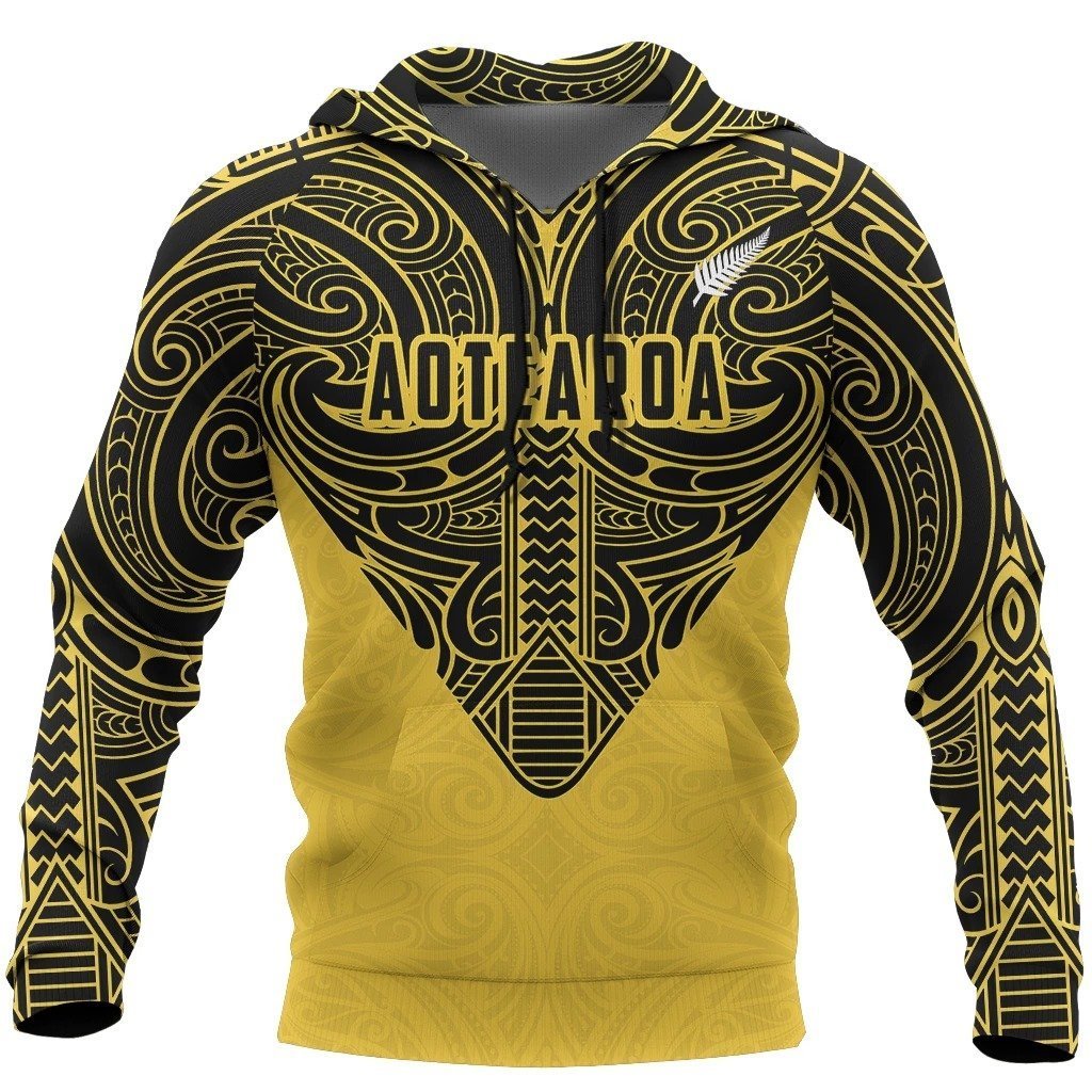 Aotearoa Hoodie Maori Pattern - Hurricanes Rugby PL251-Apparel-PL8386-Hoodie-S-Vibe Cosy™