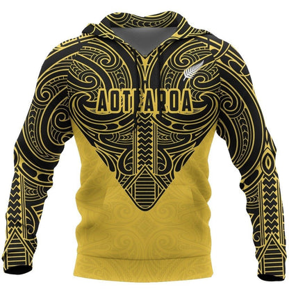 Aotearoa Hoodie Maori Pattern - Hurricanes Rugby PL251-Apparel-PL8386-Hoodie-S-Vibe Cosy™