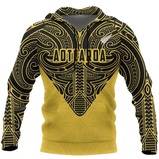 Aotearoa Hoodie Maori Pattern - Hurricanes Rugby PL251-Apparel-PL8386-Hoodie-S-Vibe Cosy™